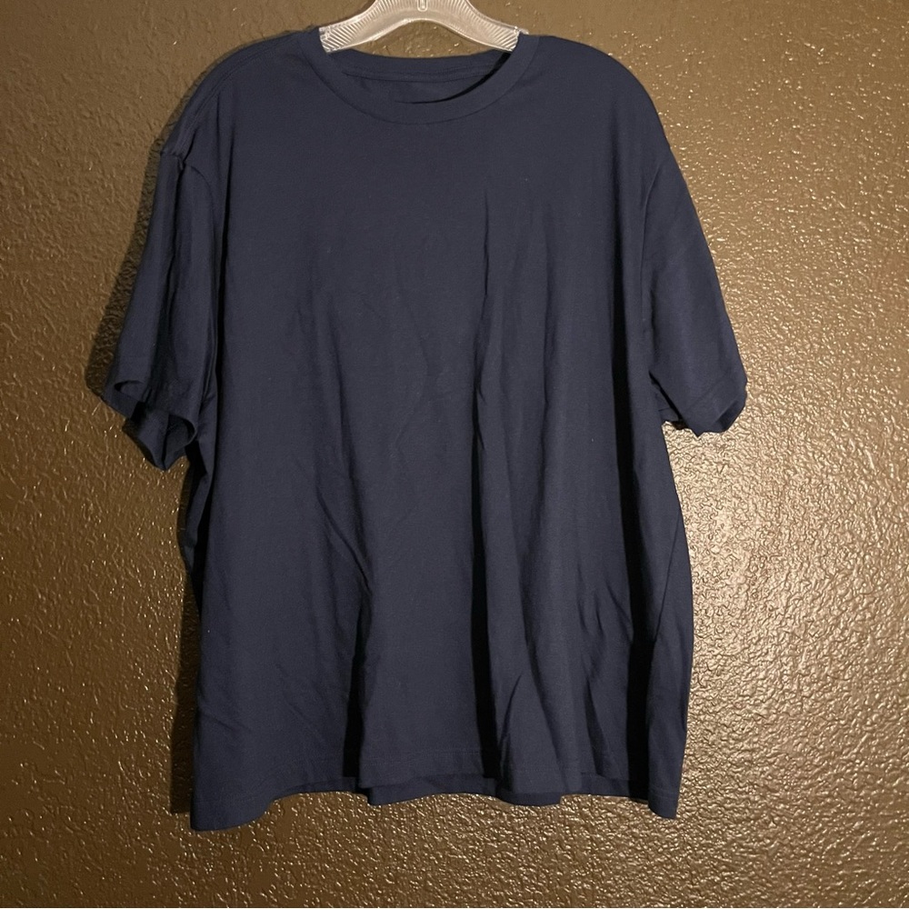 Navy Blue Short Sleeve Crew Neck Shirt, Size 3X